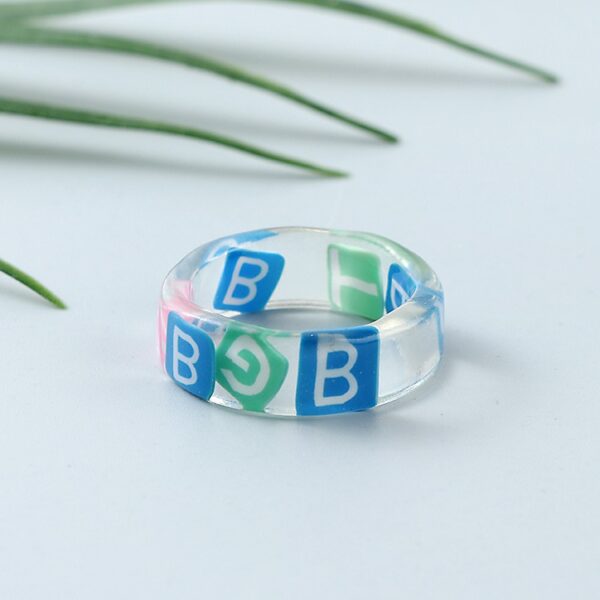 Color Letters Resin Rings