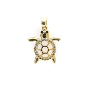 Diamond and Gold Turtle Pendant