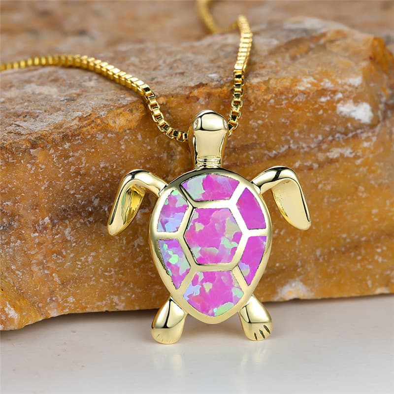 Golden Sea Turtle with Opal