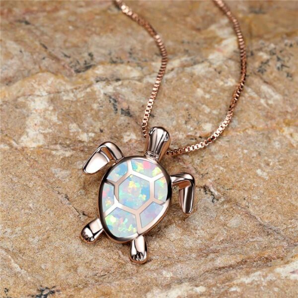 Opal Radiance Sea Turtle pendant