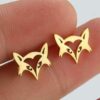 Origami Fox Stud Earrings