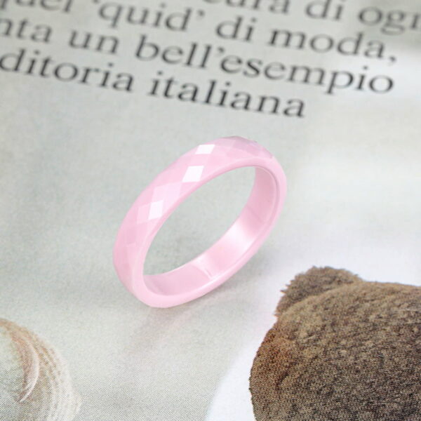 Pink Diamond Cut Resin Reflection Ring