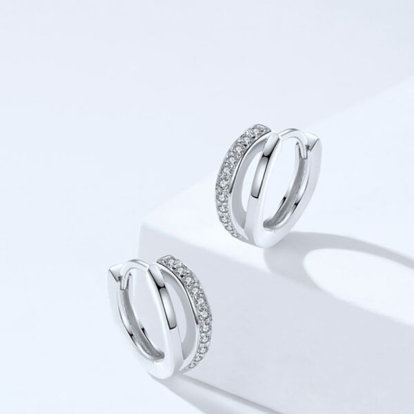 Sparkling Double Circle Earrings