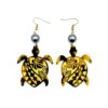 Tribal Tortoise Shell Drop Earrings