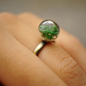 Clear Bubble Botanical Ring