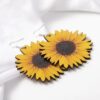 Sunflower Pattern Drop Earrings