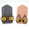 Sunflower Wooden Petal Drop Earrings Sunflower Wooden Petal Drop Earrings