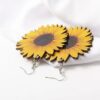 Unique Wood Sunflower Earrings