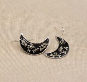Crescent Moon Dried Flower Hoops