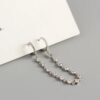 Double Piercing Silver Earrings
