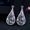Silver Large Teardrop Mosaic Earrings