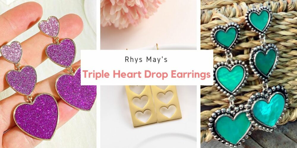 Triple Heart Drop Earrings