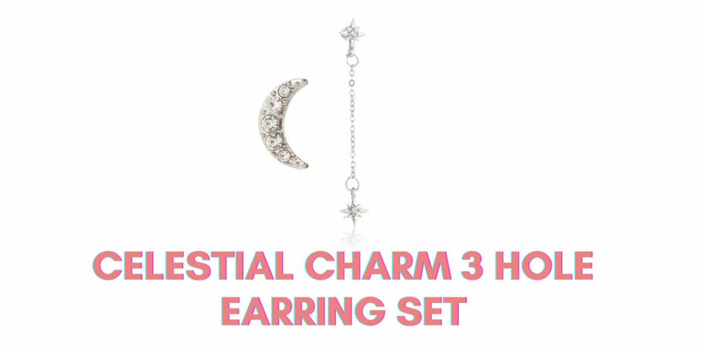Celestial Charm 3 Hole Earring Set