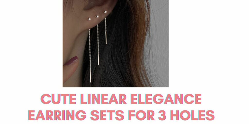 Cute Linear Elegance Earring Sets for 3 Holes