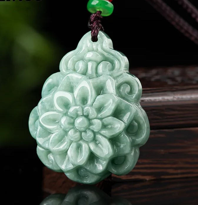 Carved Rose Jade Pendant